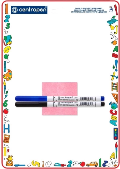 Centropen stierateľná tabuľa A4 obojstranná s fixami