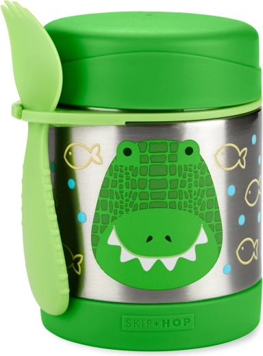 Skip Hop Zoo termo jedálna termoska s lyžičkovičkou Krokodíl 325 ml