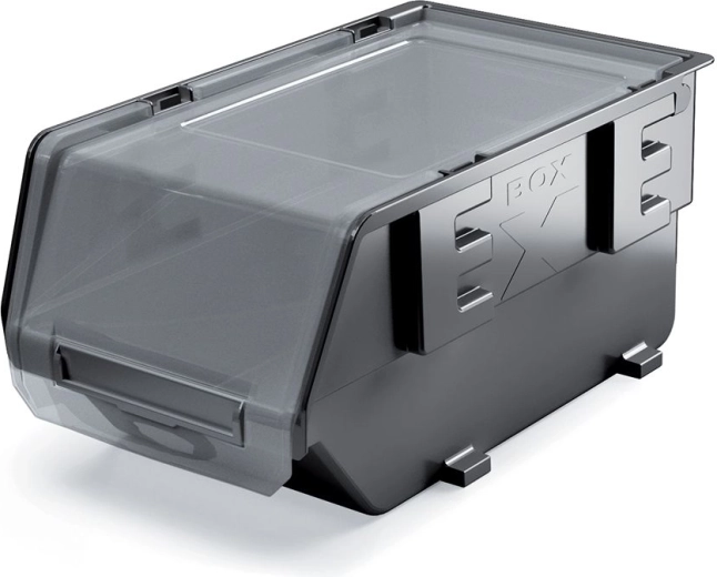 Plastový uzatvárateľný úložný box 3,6 l, čierny, 237 × 159 × 118 mm