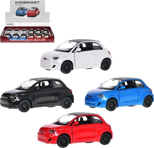 Kinsmart kovový model auta Fiat 500e 1:28 so spätným chodom - 1 kus