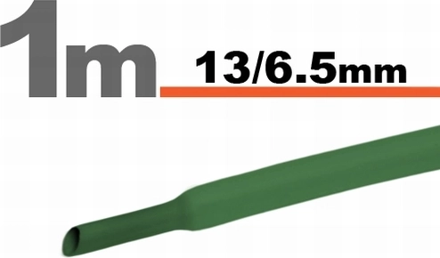 Zelená zmršťovacia bužírka 13 / 6,5 mm