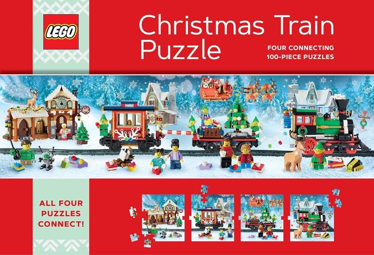 Vianočné puzzle vlak LEGO 4×100 dielikov