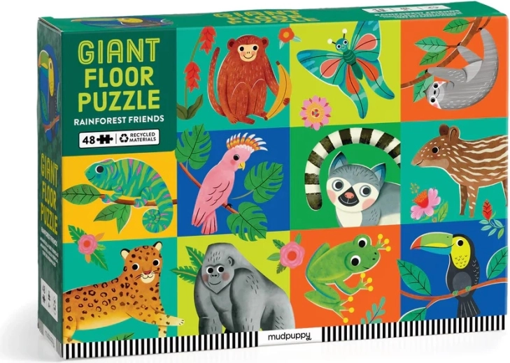 Mudpuppy veľké podlahové puzzle Kamaráti z dažďového pralesa 48 dielikov