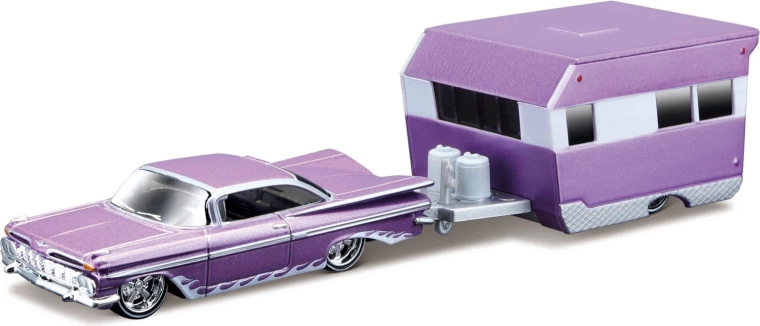 Maisto Design Tow & Go 1959 Chevrolet Impala s obytným prívesom Alameda 1:64