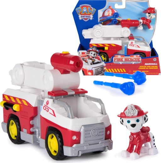 Paw Patrol hasičské auto s figúrkou Marshalla a vodnými projektilmi