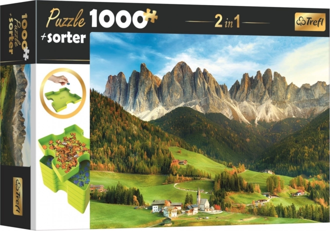 Puzzle s triedičom 2v1 Dolomity, Taliansko – 1000 dielikov