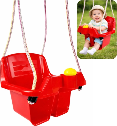 Závesná detská hojdačka vedierková červená