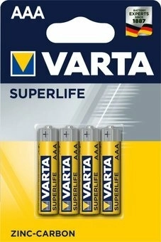 Varta Superlife AAA R03 zinkouhlíkové batérie 1,5 V, blister 4 ks
