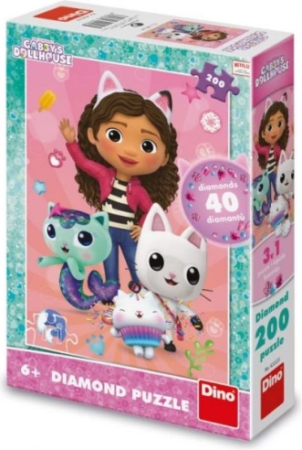 Hravé puzzle 200 dielikov s diamantmi