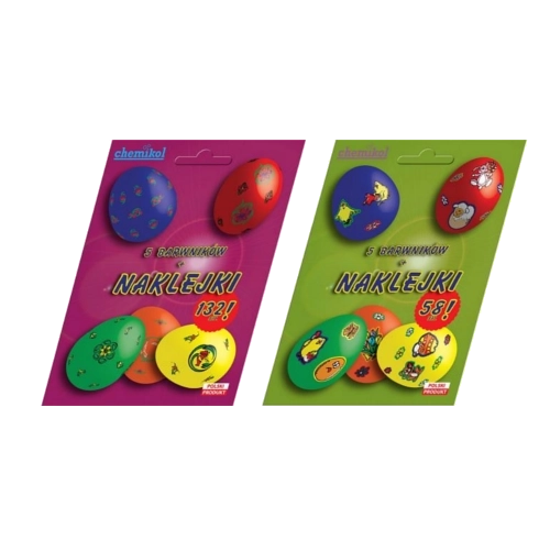 Veľkonočná sada na zdobenie vajíčok CHEMIKOL – potravinárske farbivá a samolepky