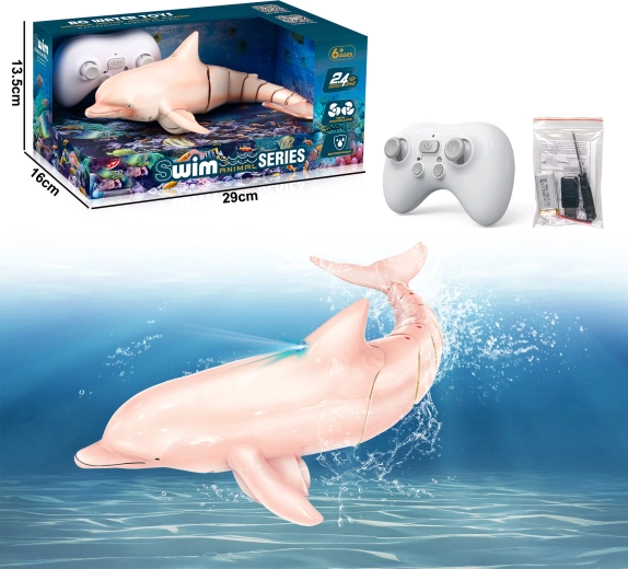 Ružový R/C delfín s LED svetlami