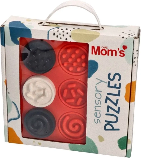 Kontrastné senzorické puzzle krúžky 6m+ Mom's Care