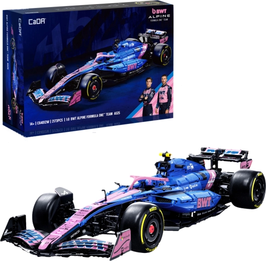 Stavebnica CaDA BWT ALPINE F1 A525 – pretekársky monopost 1:8, 2173 dielikov
