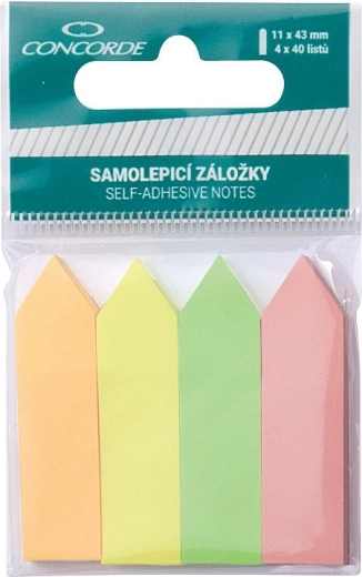 Samolepiace záložky CONCORDE šípky neon 11 × 43 mm