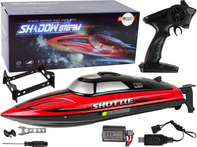RC motorový čln 2,4 GHz červený 20–25 km/h