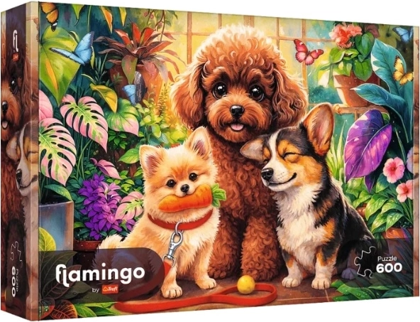 Trefl Flamingo by Trefl puzzle 600 dielikov Psy w oranżerii