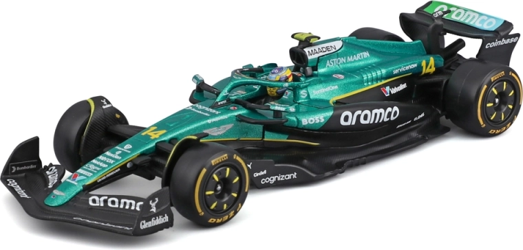 Bburago Aston Martin AMR25 2025 #14 Fernando Alonso 1:43 v dekoratívnom boxe