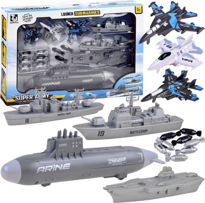 Sada ponorka a vojnové lode – námorná bitka pre deti