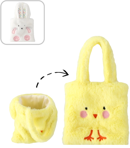 Veľkonočná plyšová taška kuriatko alebo zajačik 16 × 16 cm