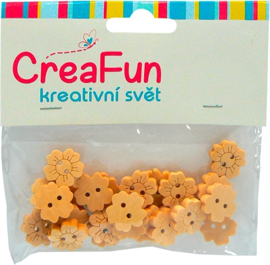 Drevené gombíky slnečnica 15 mm, sada 25 ks