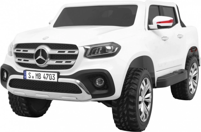 Detské elektrické auto MERCEDES X-Class 4x4 čierne s diaľkovým ovládaním – Biele