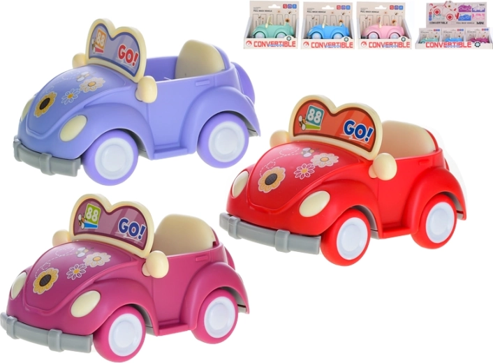 Kovové kabriolet autíčko so spätným chodom 10 cm