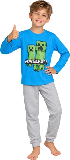 Detské pyžamo Minecraft modro-sivé