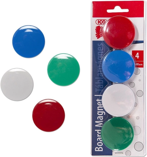 Magnety 40 mm, 4 ks, mix farieb