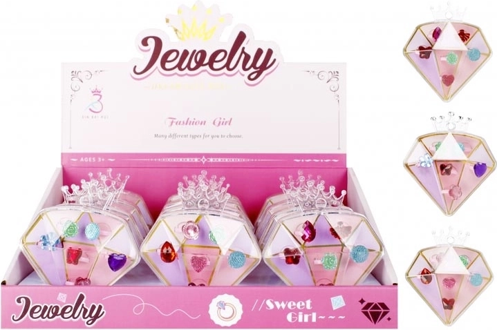 Sada detských prstienkov v diamantovej krabičke