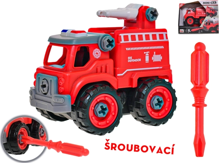 Skrutkovacie hasičské auto 12 cm s vodným delom