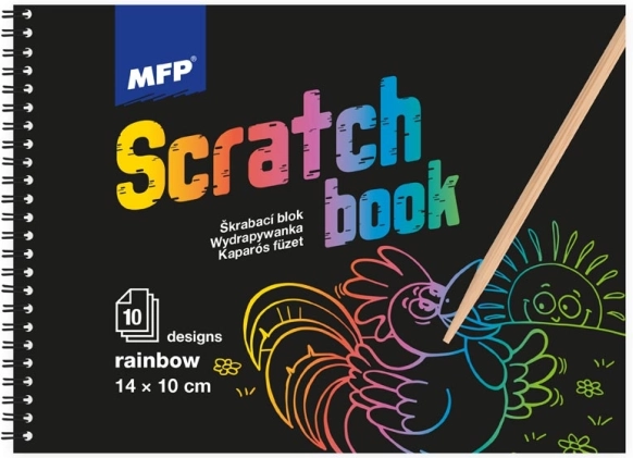 Škrabacie obrázok blok 14x10cm mix/duha