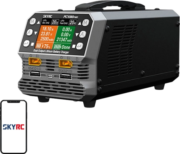 Dvojkanálová nabíjačka lítiových batérií SKYRC PC1080neo 1080 W