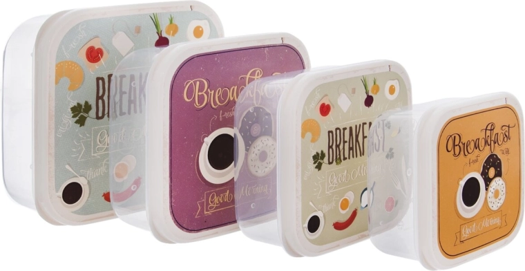 Desiatové boxy Child Breakfast, sada 4 ks