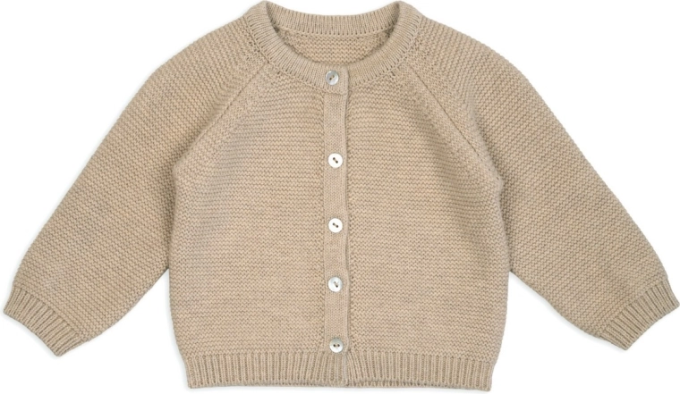 Lodger pletený merino kardigán béžový veľ. 68