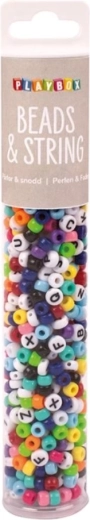 Playbox farebné koráliky v tube, 650 ks – mix tvarov