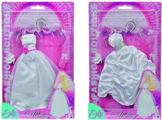 Svadobné šaty a topánky pre bábiku STEFFI 29 cm