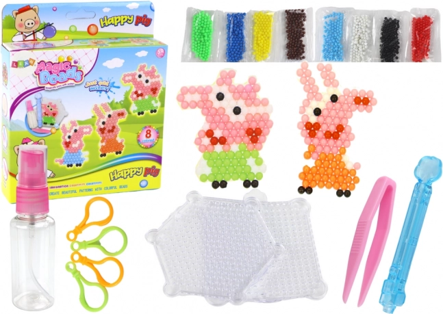 Vodné koráliky DIY – sada 8 farieb s motívmi prasiatok