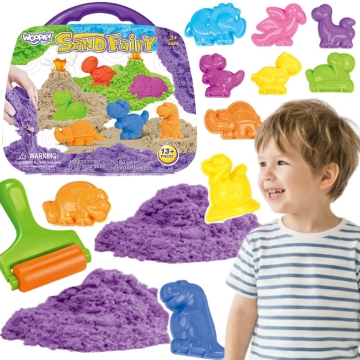 Woopie kinetický piesok dinosaury v kufríku 13 dielov