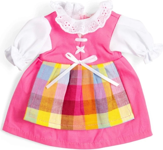Bigjigs Toys ružové šaty so zásterkou pre bábiku 28 cm