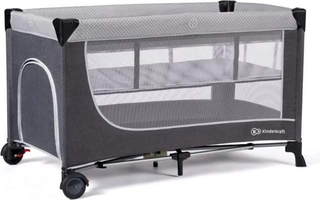 Cestovná postieľka KINDERKRAFT Leody Grey Premium
