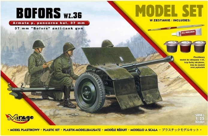 Protitankový kanón BOFORS wz. 36 37 mm – stavebnica 1/35 štartovacia sada