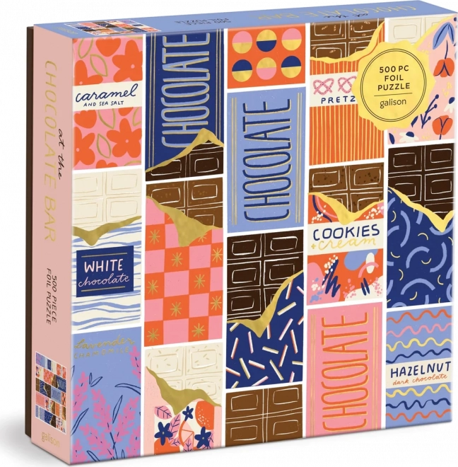 Galison štvorcové puzzle v čokoládovom bare 500 dielikov
