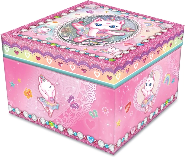 Hudobná šperkovnica s mačičkou a baletkou