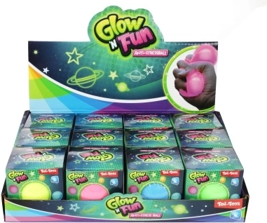 Antistresová loptička Glow ’n’ Fun – svietiaca mačkacia loptička