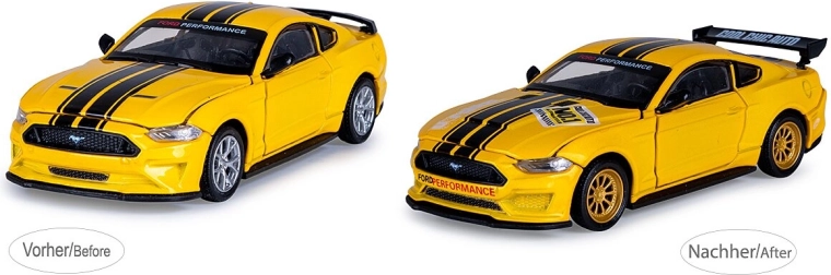 JAMARA Ford Mustang GT 2018 kovový model 1:42 žltý