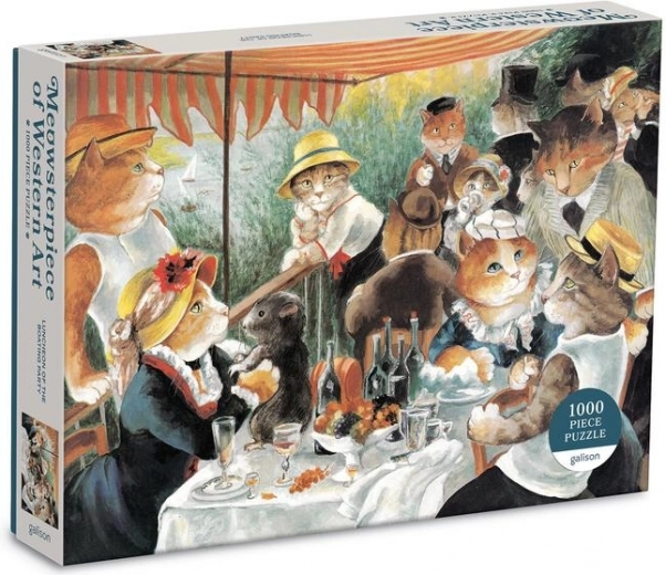 Galison puzzle Raňajky veslárov s mačkami 1000 dielikov