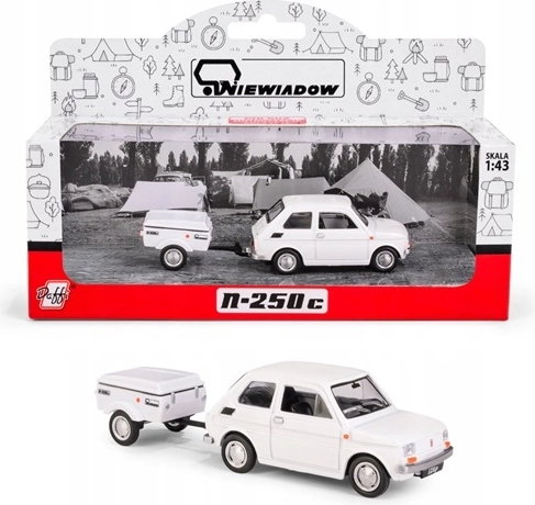Fiat 126p s prívesom Niewiadów N250C – biely model