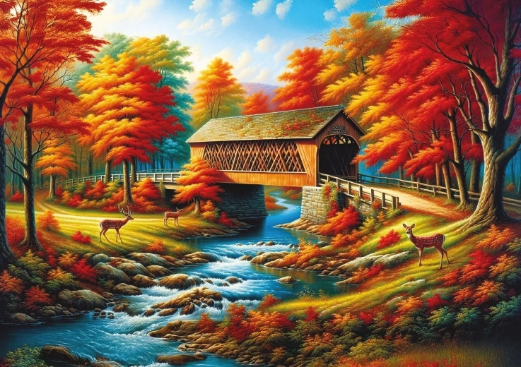 Puzzle Most lemovaný stromami 500 dielikov ART PUZZLE