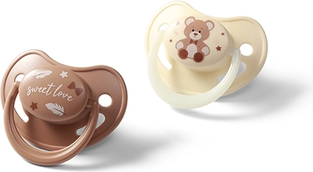 BabyOno silikónové anatomické cumlíky 0–6 m, 2 ks (denný + svietiaci)