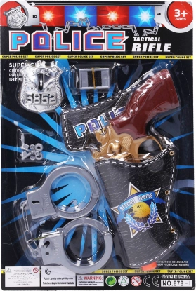 Policajná súprava s pištoľou a putami 23 cm